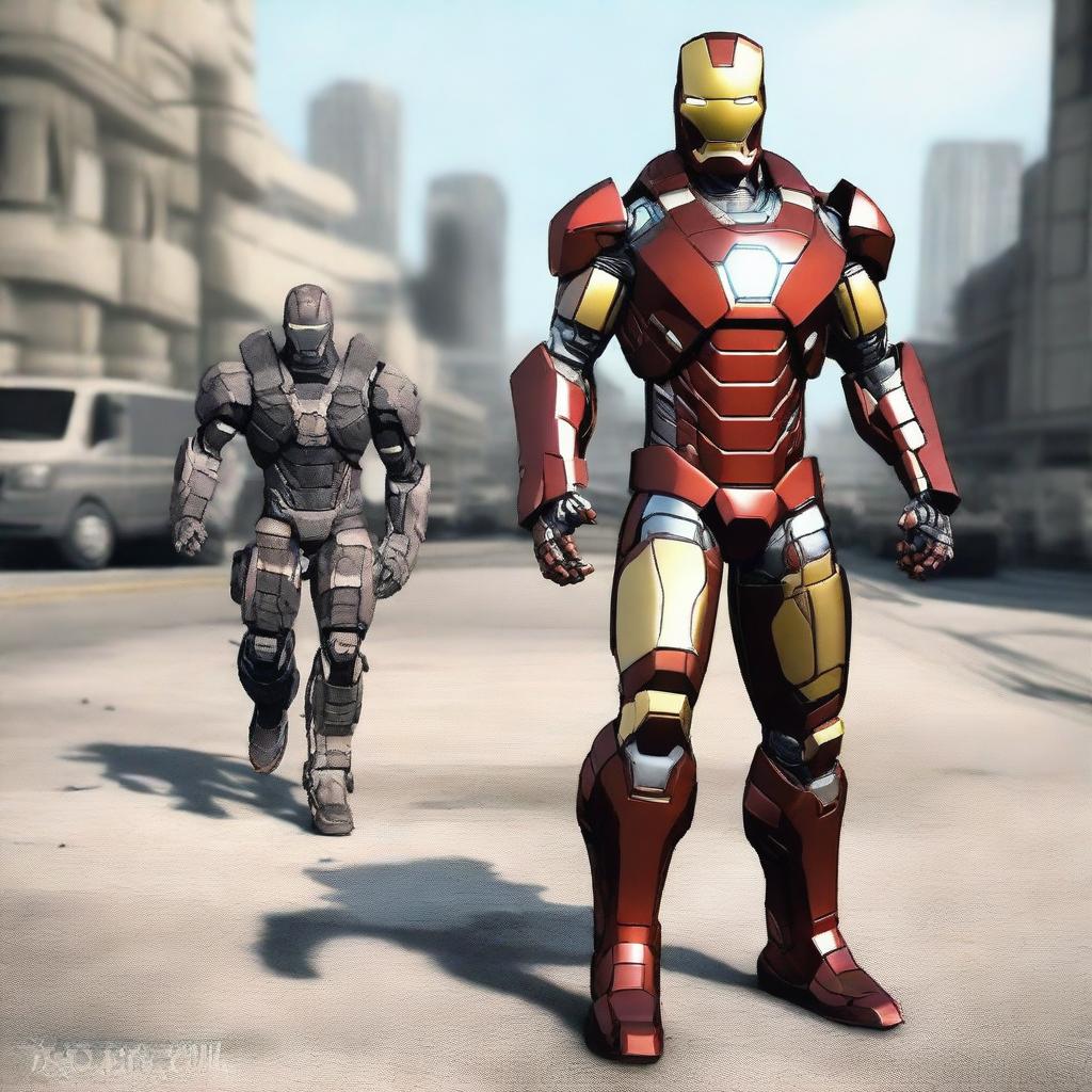 Iron man con armadura estilo call of duty