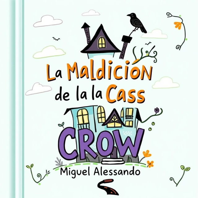 The front cover design for a casual-style book titled 'La Maldición de la Casa Crow', authored by Miguel Alessandro