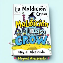 The front cover design for a casual-style book titled 'La Maldición de la Casa Crow', authored by Miguel Alessandro