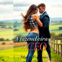 A romantic book cover titled 'A Fazendeira e o CEO'