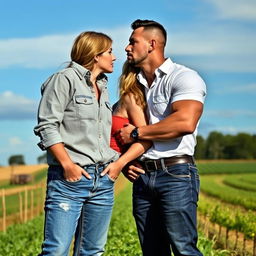 A capa de um romance intitulado 'A Fazendeira e o CEO', apresentando uma cena rural vibrante