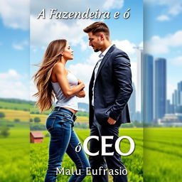 A romantic book cover titled 'A Fazendeira e o CEO'