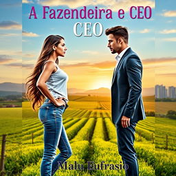 A romantic book cover titled 'A Fazendeira e o CEO'