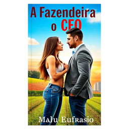 A romantic book cover titled 'A Fazendeira e o CEO'