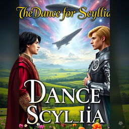 A captivating book cover design for a romance novel titled 'The Dance for Scyllia'