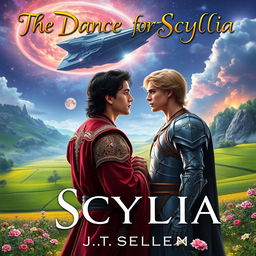 A captivating book cover design for a romance novel titled 'The Dance for Scyllia'