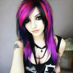 Hermosa chica emo real