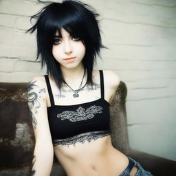 Hermosa chica con nariz bonita emo real