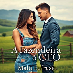 A romantic book cover for 'A Fazendeira e o CEO'