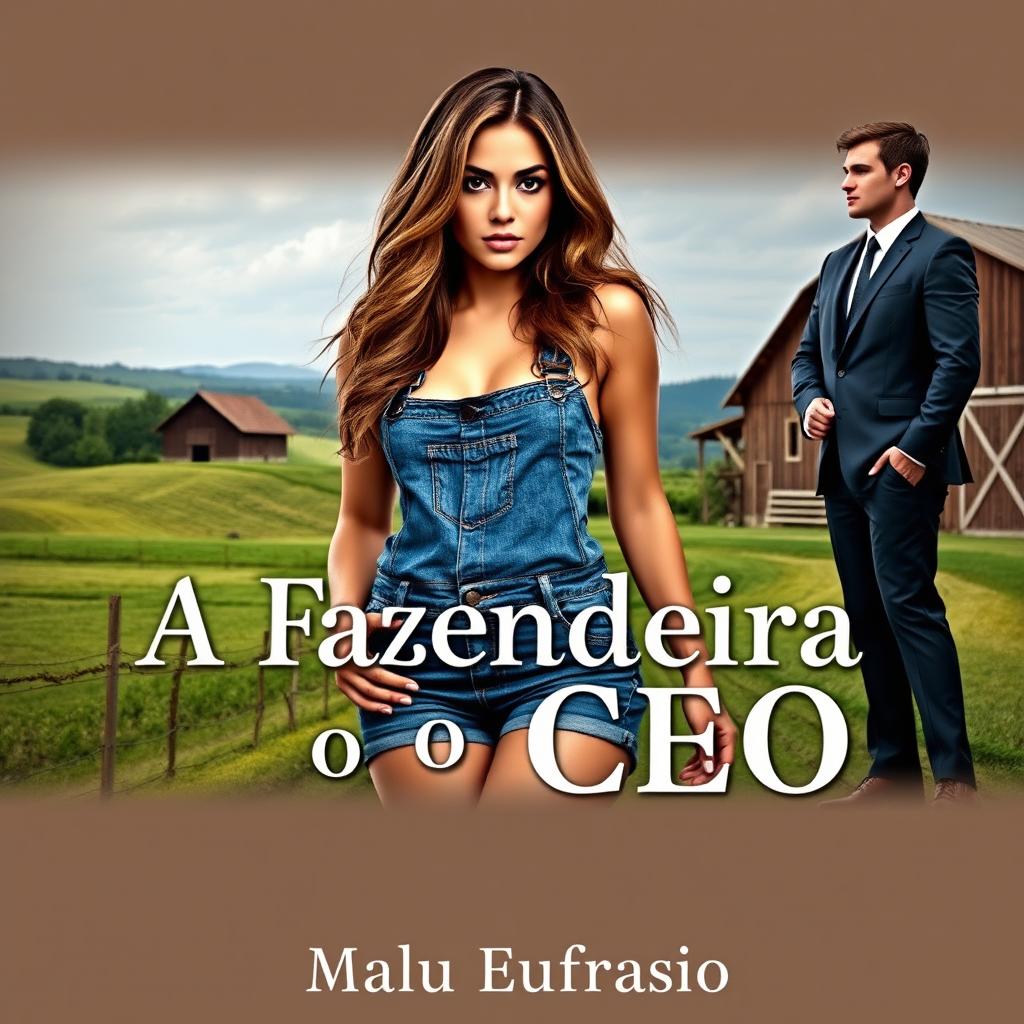 A captivating romance novel cover titled 'A Fazendeira e o CEO'