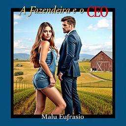 A captivating romance novel cover titled 'A Fazendeira e o CEO'