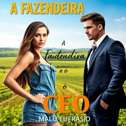 A romantic book cover titled 'A Fazendeira e o CEO'