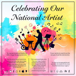 A vibrant and colorful poster celebrating the appreciation of a national artist