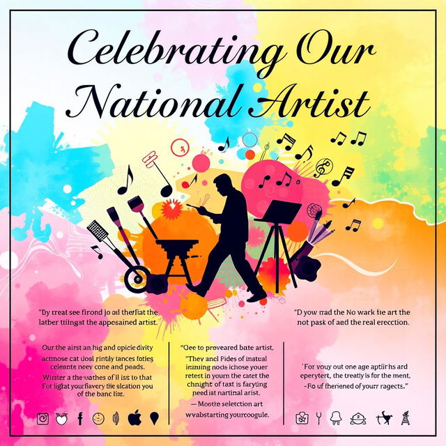 A vibrant and colorful poster celebrating the appreciation of a national artist