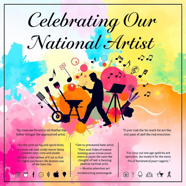 A vibrant and colorful poster celebrating the appreciation of a national artist