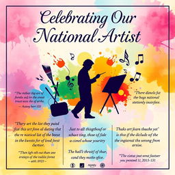 A vibrant and colorful poster celebrating the appreciation of a national artist