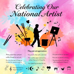 A vibrant and colorful poster celebrating the appreciation of a national artist