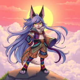 A highly detailed and visually striking illustration of an anthropomorphic character, displaying a confident stance and a playful demeanor