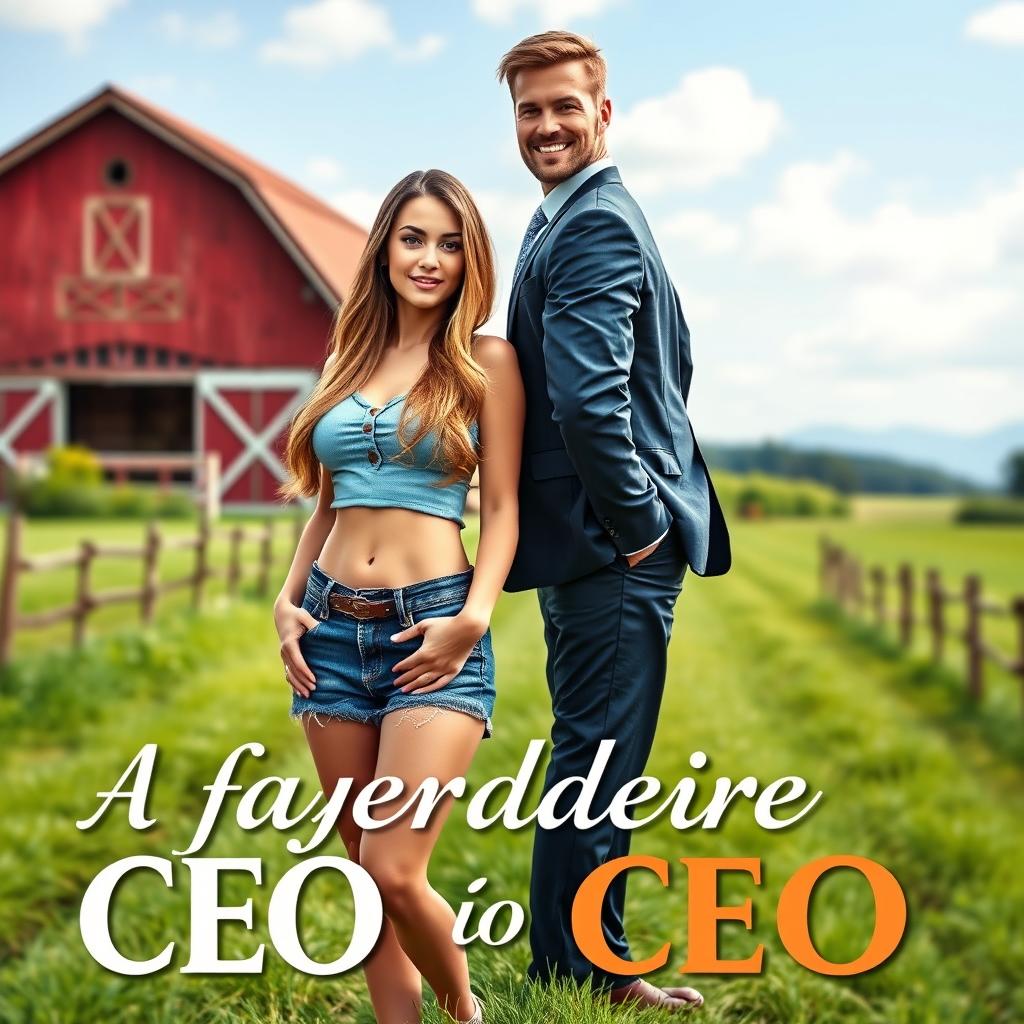 A romantic cover for the book titled 'A Fazendeira e o CEO'