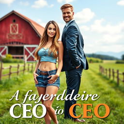 A romantic cover for the book titled 'A Fazendeira e o CEO'