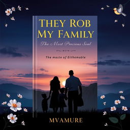 A mesmerizing book cover for 'They Rob My Family: The Most Precious Soul' by Mwamure, featuring an emotional and evocative design