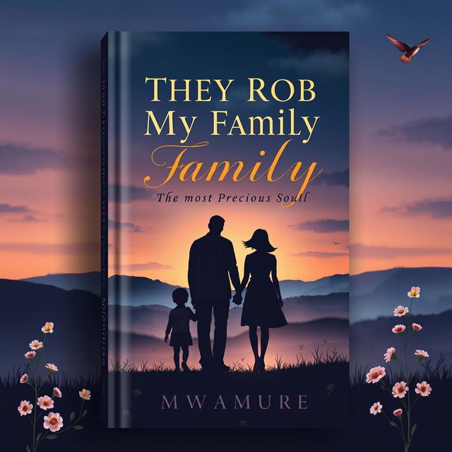 A mesmerizing book cover for 'They Rob My Family: The Most Precious Soul' by Mwamure, featuring an emotional and evocative design