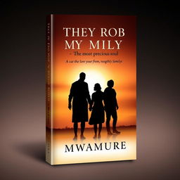 A dramatic and emotional book cover design for the novel titled 'They Rob My Family, The Most Precious Soul' by author Mwamure