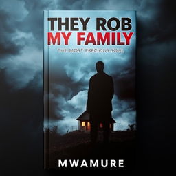 A gripping book cover for 'They Rob My Family, The Most Precious Soul' by Mwamure, featuring a dramatic scene that captures the emotional turmoil of family loss