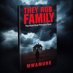 A gripping book cover for 'They Rob My Family, The Most Precious Soul' by Mwamure, featuring a dramatic scene that captures the emotional turmoil of family loss