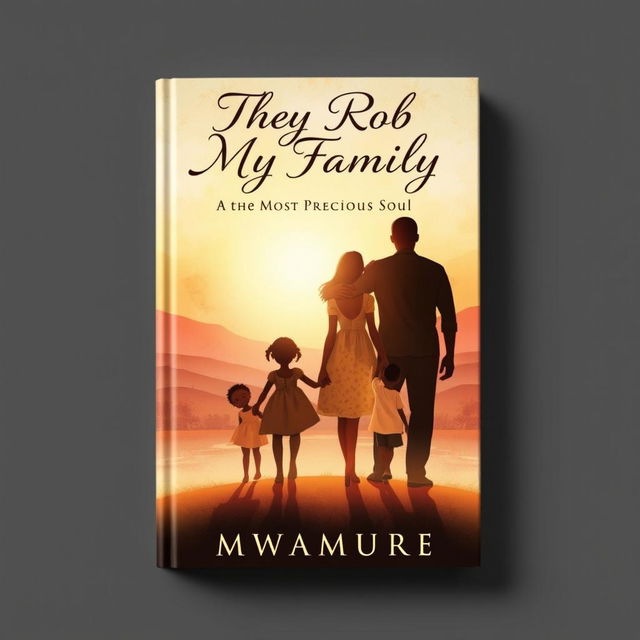 A poignant and emotional book cover design for 'They Rob My Family, The Most Precious Soul' by author Mwamure