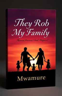 A poignant and captivating book cover design for the novel titled 'They Rob My Family, The Most Precious Soul' by the author Mwamure