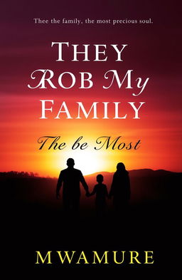 A poignant and captivating book cover design for the novel titled 'They Rob My Family, The Most Precious Soul' by the author Mwamure