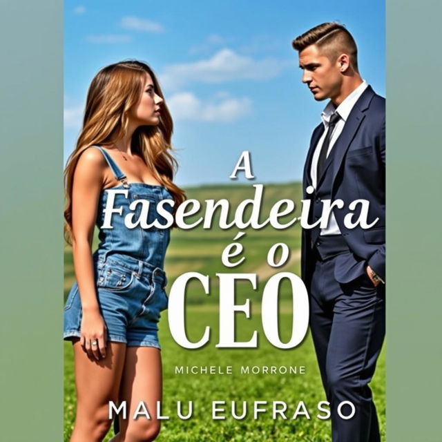 A captivating romance novel cover titled 'A Fazendeira e o CEO'