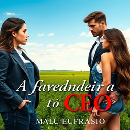 A captivating romance novel cover titled 'A Fazendeira e o CEO'