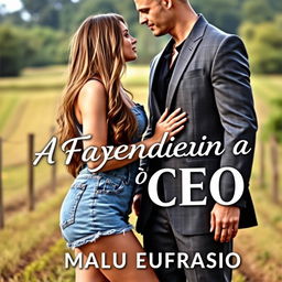 A romantic book cover for 'A Fazendeira e o CEO'
