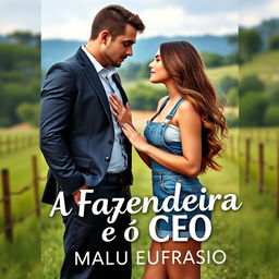 A romantic book cover for 'A Fazendeira e o CEO'