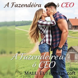 A captivating romance novel cover titled 'A Fazendeira e o CEO'