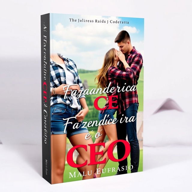 A captivating romance novel cover titled 'A Fazendeira e o CEO'