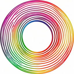 Generate an image of a perfect circle filled with a vibrant rainbow, sliced in the middle by a straight horizontal line.