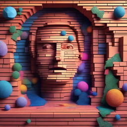 Generate a highly detailed, intricate, and colorful multi-dimensional brick-cut craft paper illustration in photorealistic 8K quality, utilizing cinematic lighting