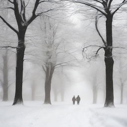 Visualize a heavy blizzard, where swirls of snow blanket everything in sight