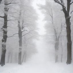 Visualize a heavy blizzard, where swirls of snow blanket everything in sight