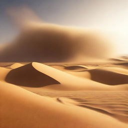 Render a violent sandstorm in a desert landscape