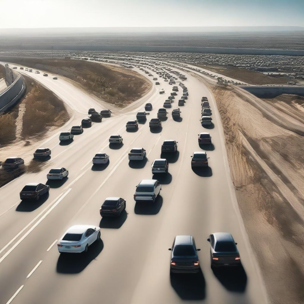 Imagine a high-octane chase scene taking place on a toll road