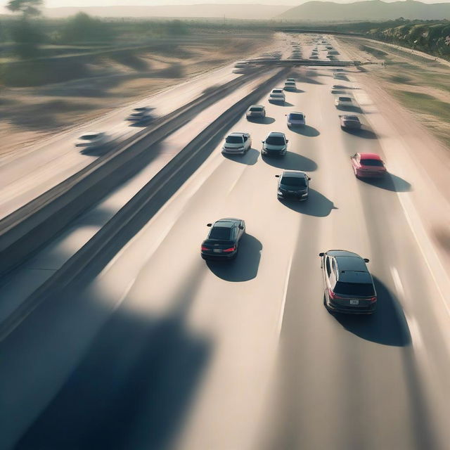 Imagine a high-octane chase scene taking place on a toll road