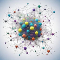 A large, complex neuronal network in the form of a ball, with distinct neurons symbolizing biases and weights