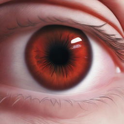 Visualize a detailed close-up of a human eye exhibiting tarsal and bulbar inflammation of the conjunctiva, showcasing the redness and swelling associated with this condition