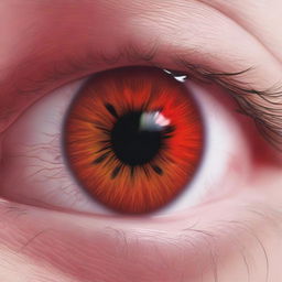 Visualize a detailed close-up of a human eye exhibiting tarsal and bulbar inflammation of the conjunctiva, showcasing the redness and swelling associated with this condition