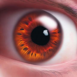 Visualize a detailed close-up of a human eye exhibiting tarsal and bulbar inflammation of the conjunctiva, showcasing the redness and swelling associated with this condition