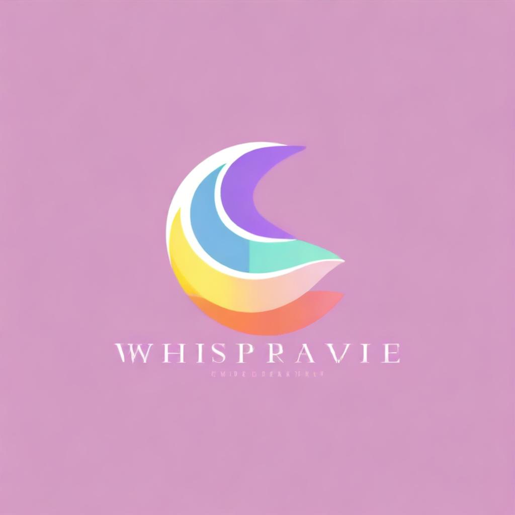 Revamp the 'WhisperWave' logo into an abstract design, leaning heavily on pastel tones to evoke a sense of tranquility and fluidity